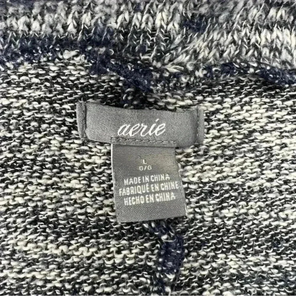 Aerie Blue and White Cowl Neck Marled Soft Pullover Sweater Women’s L - Picture 5 of 6